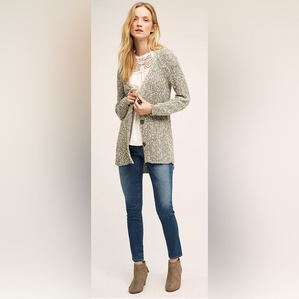 Anthropologie Angel Of The North Chunky Marled Knit Cardigan Sweater Size S